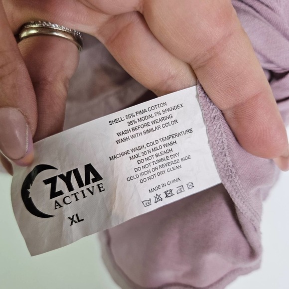 Zyia Active Front Tie Tank Top XL Lilac Purple Sleeveless Workout - Picture 8 of 8